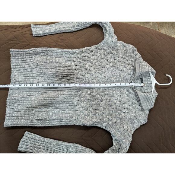 Women's Fisherman style zippered grey knit cardigan sweater by Patty Boutik, L - Picture 6 of 6